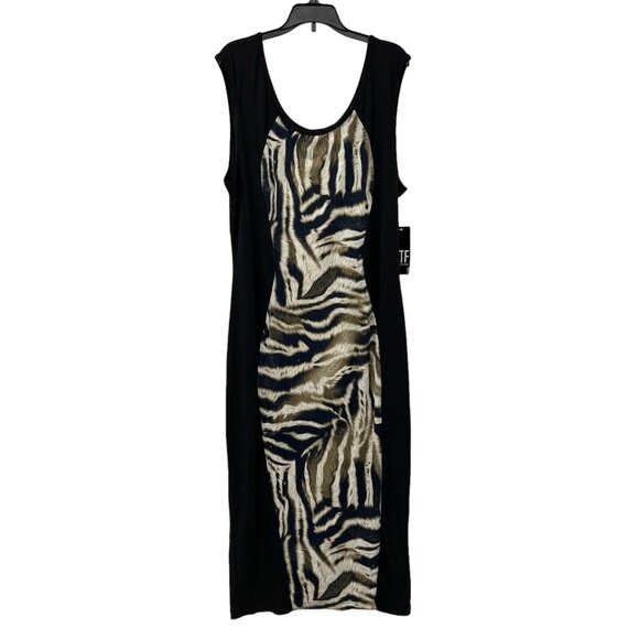 Fashion to Figure‎ NWT Dress 3X Animal Print Sleeveless Bodycon Pullover Size 3X - Picture 1 of 9